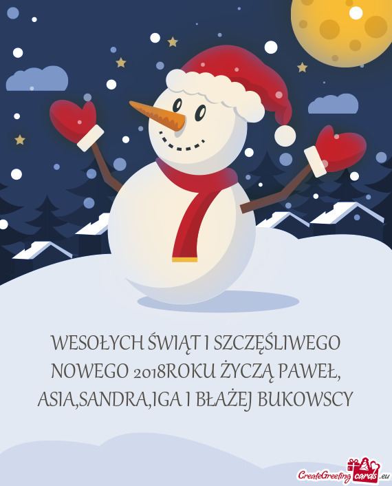 WESOŁYCH ŚWIĄT I SZCZĘŚLIWEGO NOWEGO 2018ROKU ŻYCZĄ PAWEŁ, ASIA,SANDRA,IGA I BŁAŻEJ BUKOWS