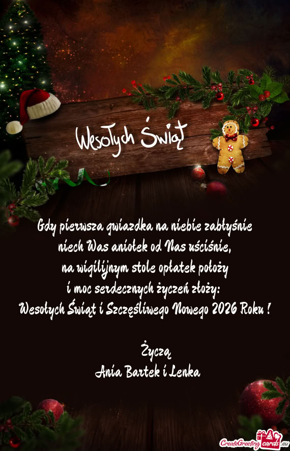 Wesołych Świąt i Szczęśliwego Nowego 2026 Roku