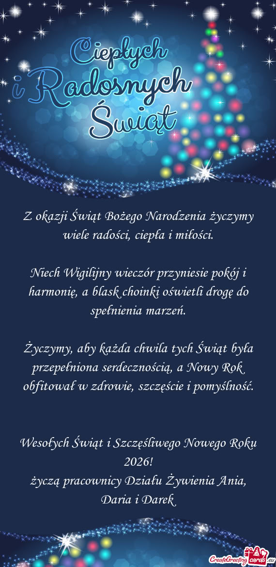 Wesołych Świąt i Szczęśliwego Nowego Roku 2026