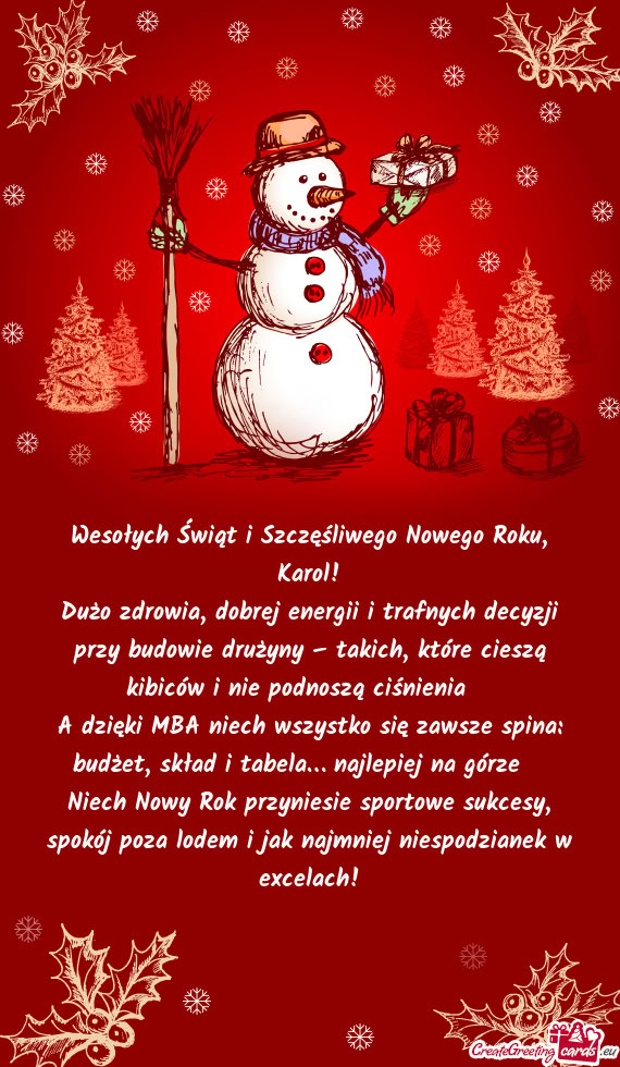 Wesołych Świąt i Szczęśliwego Nowego Roku, Karol