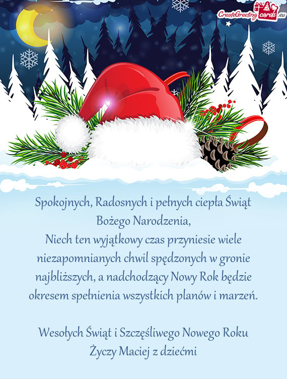 Wesołych Świąt i Szczęśliwego Nowego Roku Maciej z dziećmi