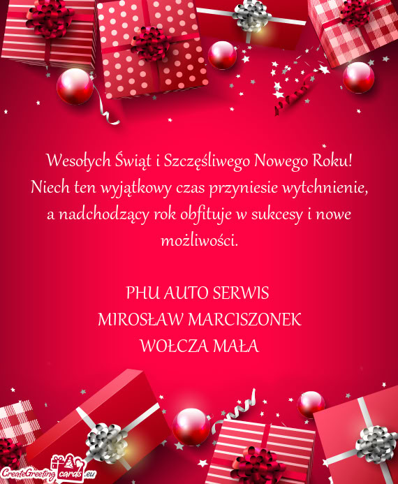 Wesołych Świąt i Szczęśliwego Nowego Roku! Niech ten wyjątkowy czas przyniesie wytchnienie, a