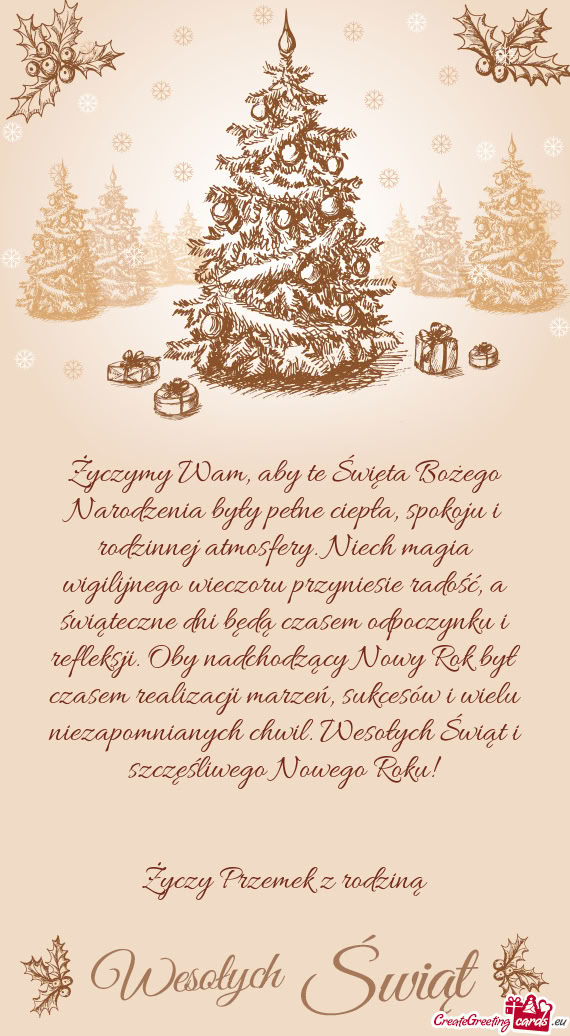 Wesołych Świąt i szczęśliwego Nowego Roku!  Przemek z rodziną