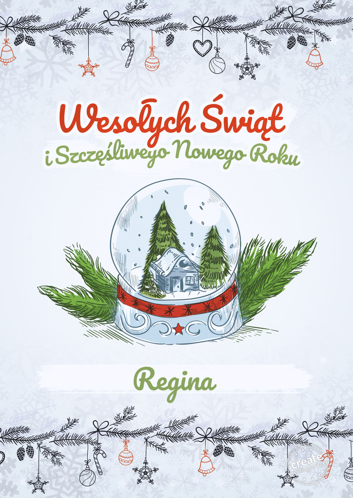 Wesołych Świąt i szczęśliwego nowego roku Regina
