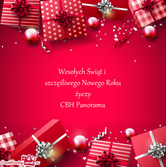 Wesołych Świąt i szczęśliwego Nowego Roku życzy CBH Panorama