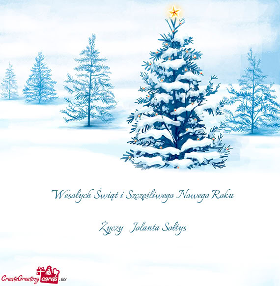 Wesołych Świąt i Szczęśliwego Nowego Roku    Życzy    Jolanta Sołtys