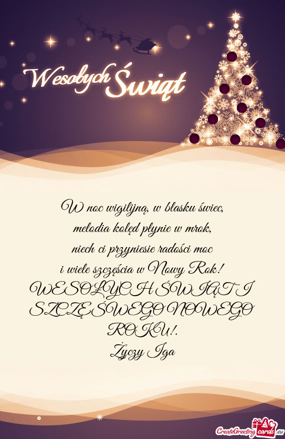 WESOŁYCH ŚWIĄT I SZCZĘŚWEGO NOWEGO ROKU