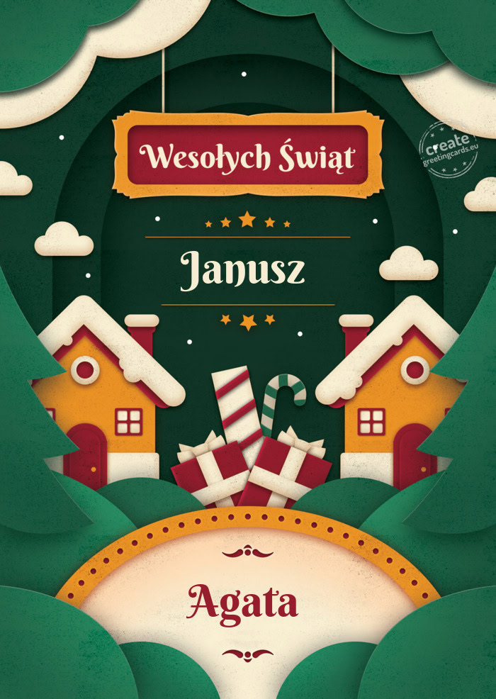 Wesołych Świąt Janusz życzy Agata