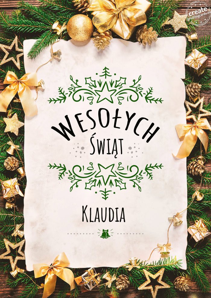 Wesołych Świąt Klaudia