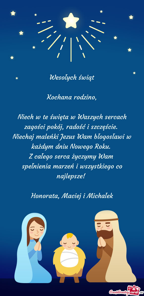 Wesołych świąt Kochana rodzino