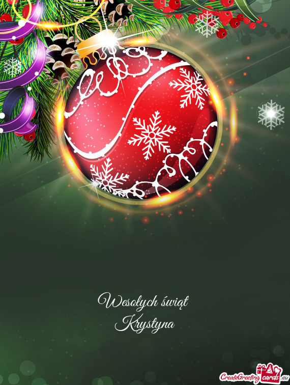 Wesołych świąt   Krystyna