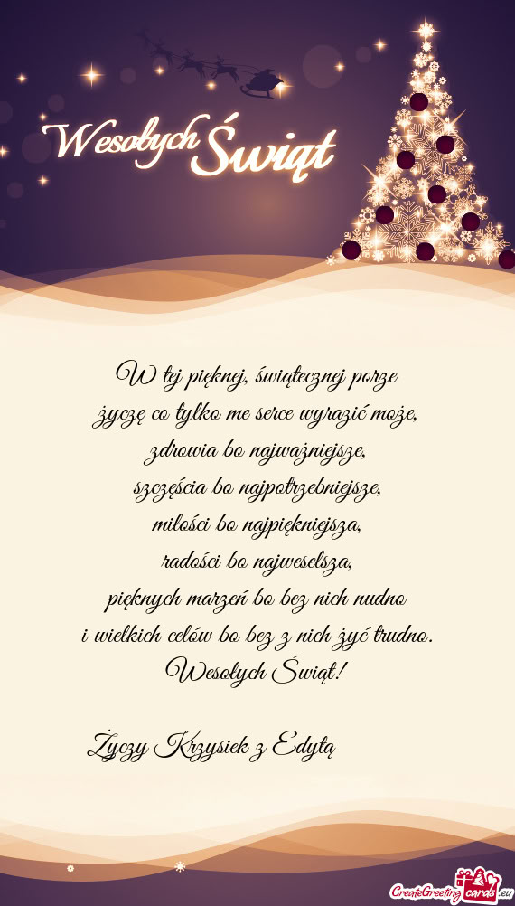 Wesołych Świąt! Krzysiek z Edytą 🎄🎄🎄