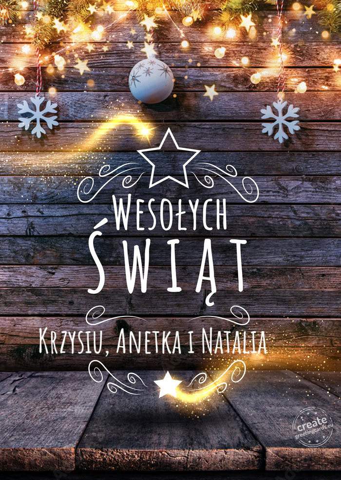 Wesołych Świąt Krzysiu, Anetka i Natalia ❤️