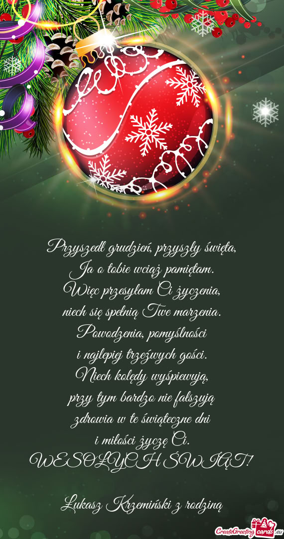 WESOŁYCH ŚWIĄT! Łukasz Krzemiński z rodziną