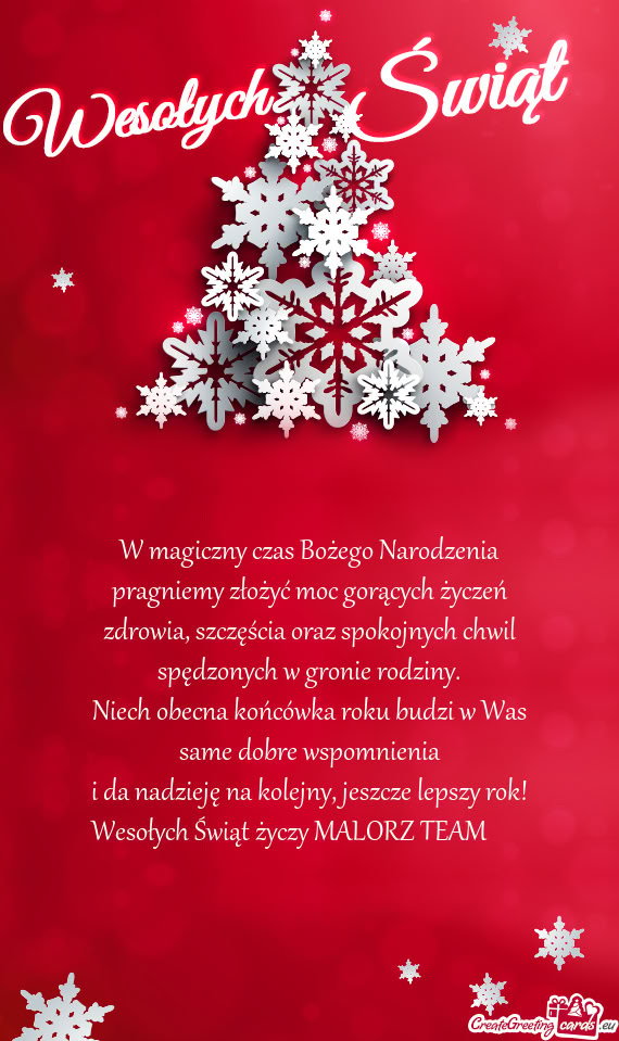 Wesołych Świąt MALORZ TEAM 🎄🎇😃