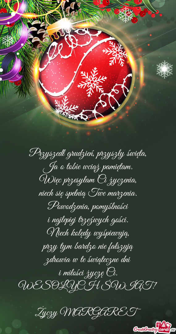 WESOŁYCH ŚWIĄT! MARGARET