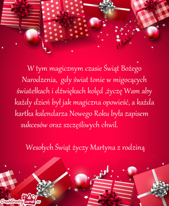 Wesołych Świąt Martyna z rodziną