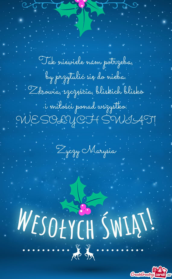 WESOŁYCH ŚWIĄT! Marysia
