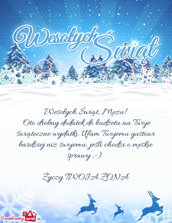 Wesołych Świąt, Mężu