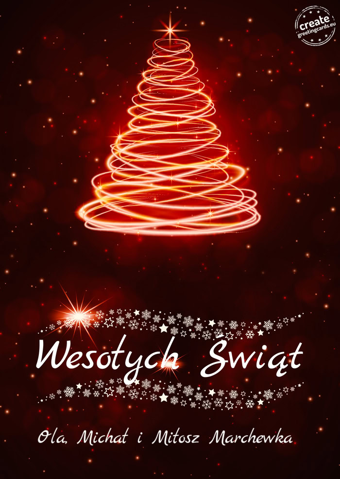 Wesołych Świat Ola, Michał i Miłosz Marchewka