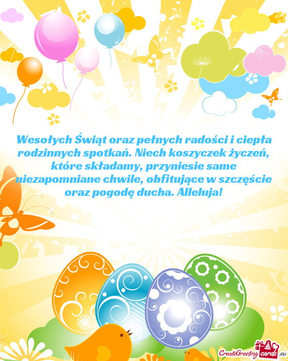 Wesołych Świąt oraz pełnych radości i ciepła rodzinnych spotkań. Niech koszyczek życzeń, kt