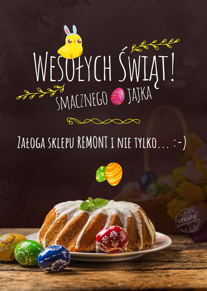 Wesołych Świąt oraz smacznego jajka Załoga sklepu REMONT i nie tylko... :-)