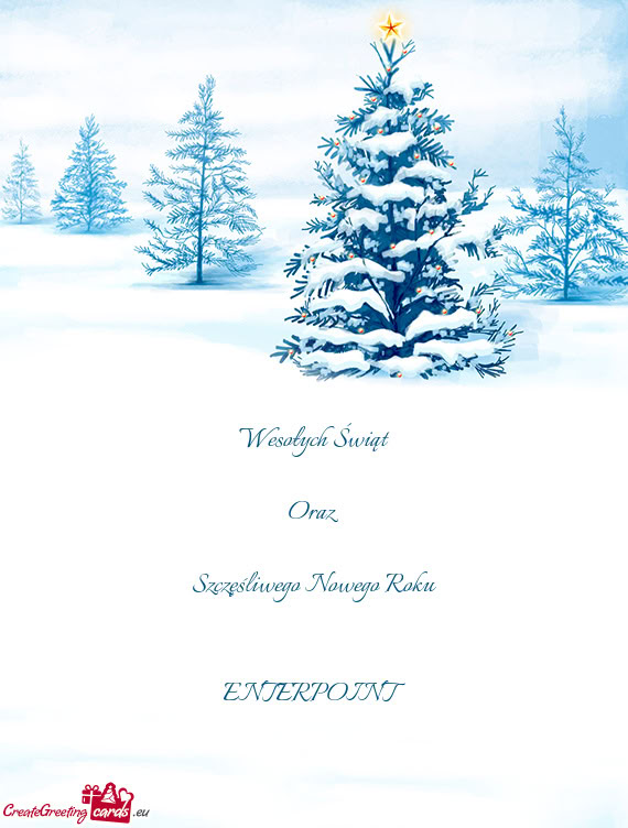 Wesołych Świąt Oraz  Szczęśliwego Nowego Roku  ENTERPOINT