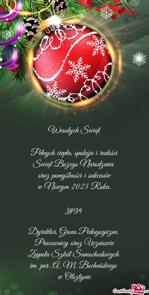 Wesołych Świąt Pełnych ciepła