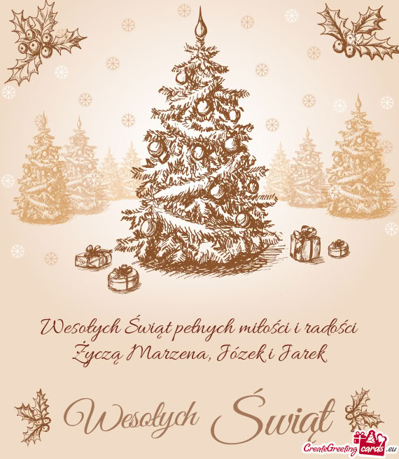 Wesołych Świąt pełnych miłości i radości