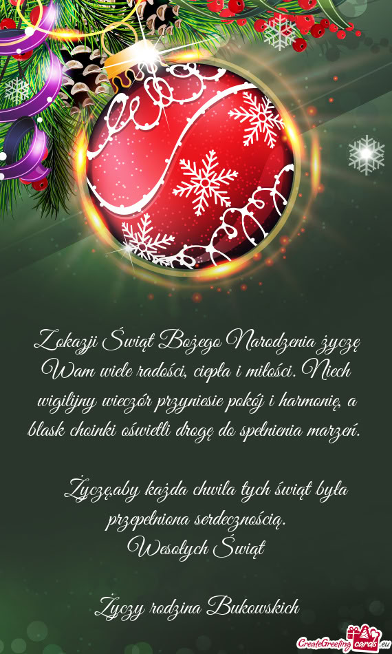 Wesołych Świąt rodzina Bukowskich
