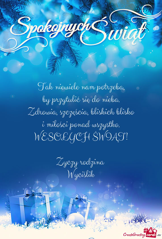 WESOŁYCH ŚWIĄT! rodzina Wyciślik