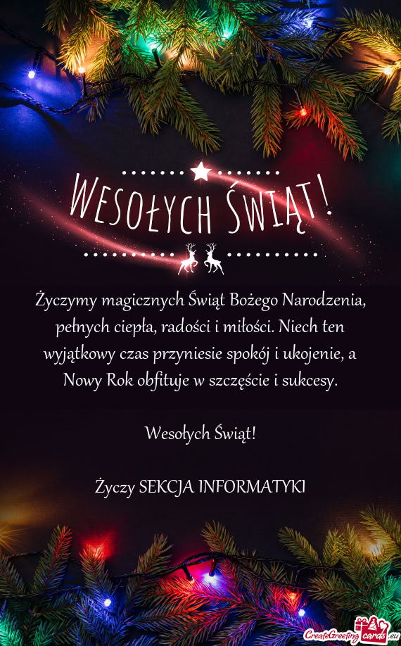 Wesołych Świąt! SEKCJA INFORMATYKI