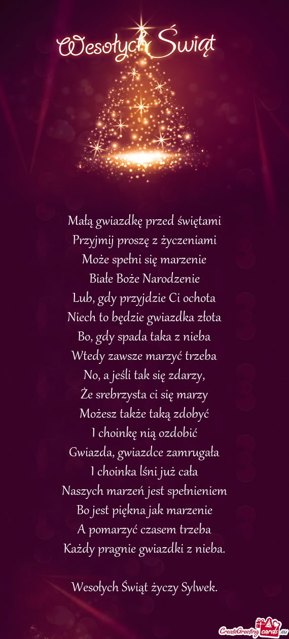 Wesołych Świąt Sylwek