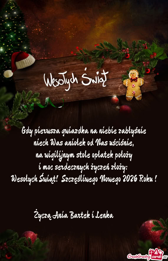 Wesołych Świąt! Szczęśliwego Nowego 2026 Roku