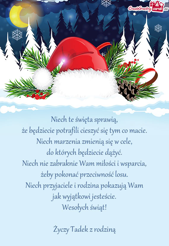 Wesołych świąt! Tadek z rodziną
