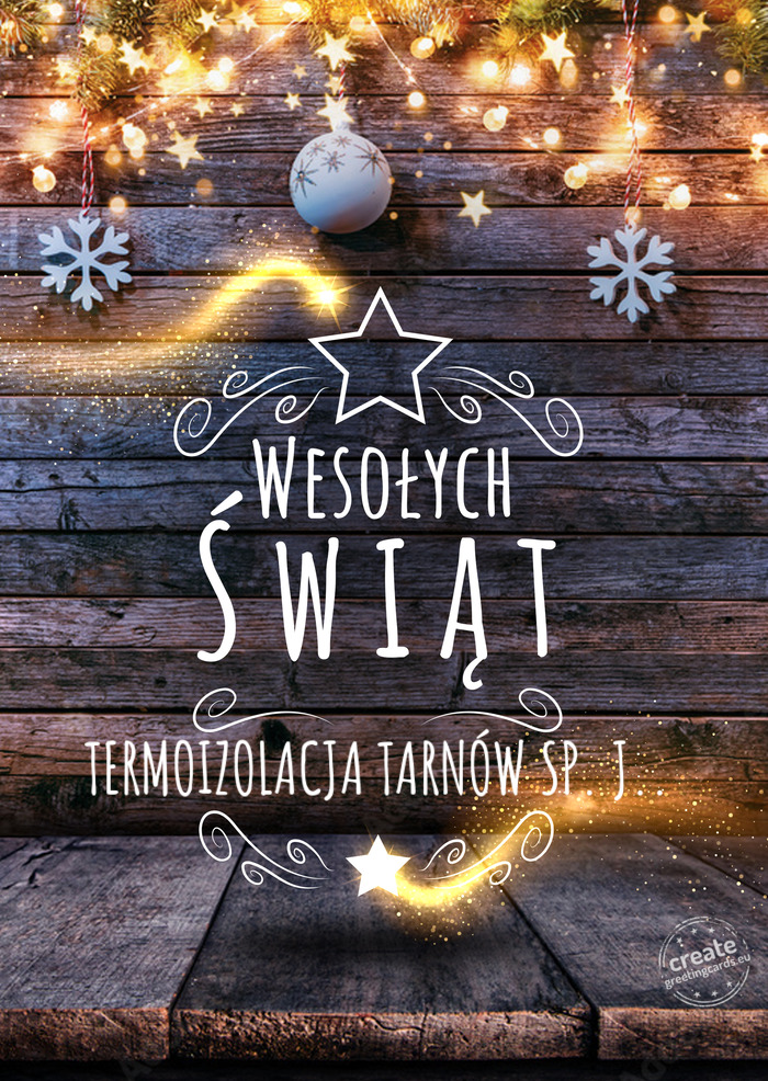 Wesołych Świąt TERMOIZOLACJA TARNÓW SP. J