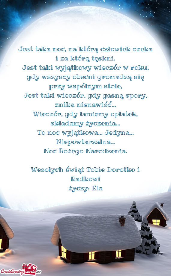 Wesołych świąt Tobie Dorotko i Radkowi