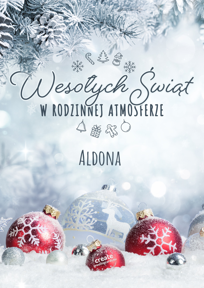 Wesołych Świąt w rodzinnej atmosferze Aldona