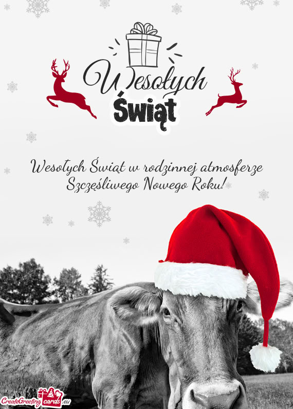 Wesołych Świąt w rodzinnej atmosferze Szczęśliwego Nowego Roku!