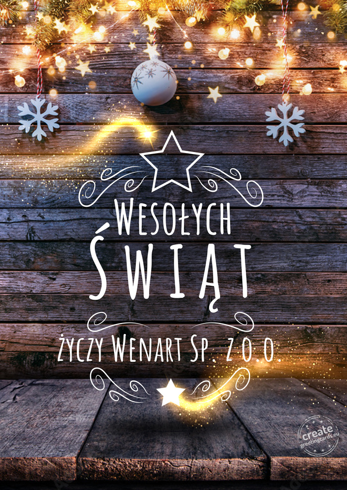 Wesołych Świąt Wenart Sp. z o.o