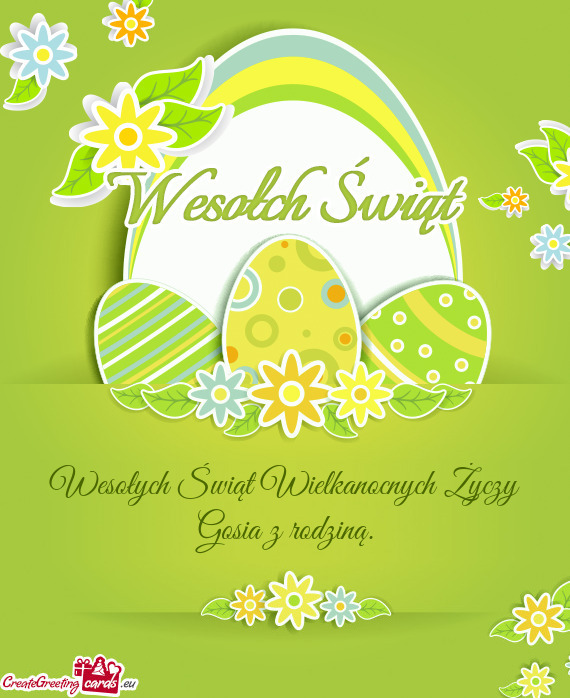 Wesołych Świąt Wielkanocnych Gosia z rodziną