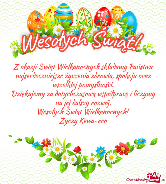 Wesołych Świąt Wielkanocnych! Kewa-eco
