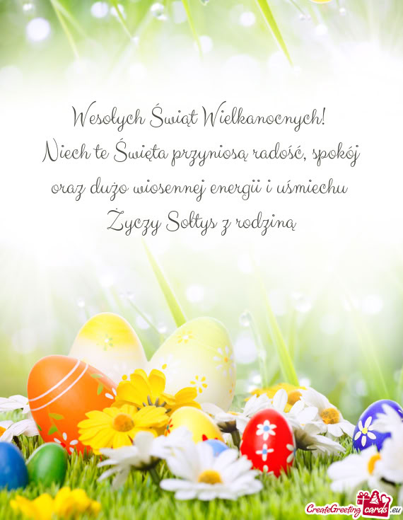 Wesołych Świąt Wielkanocnych! Niech te Święta przyniosą radość
