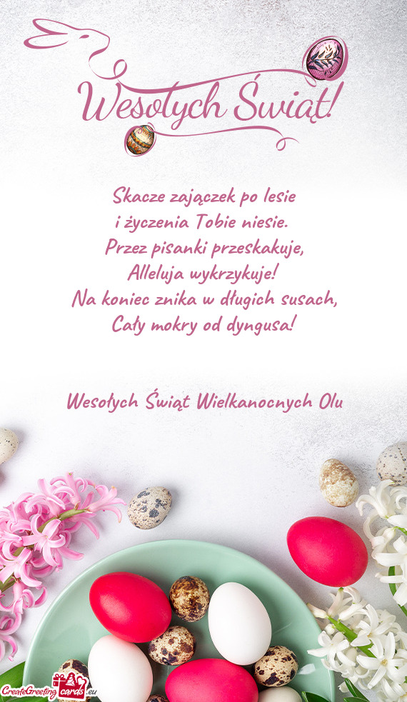 Wesołych Świąt Wielkanocnych Olu