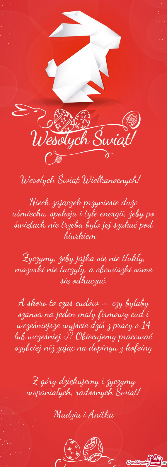 Wesołych Świąt Wielkanocnych! 🐣