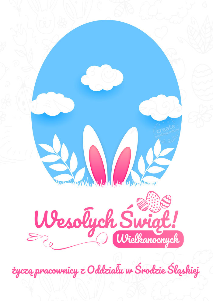 Wesołych Świąt Wielkanocnychżyczą pracownicy z Oddziału w Środzie Śląskiej