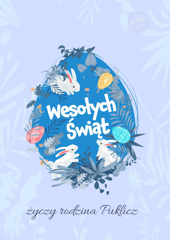 Wesołych Świat Wielkanocy rodzina Puklicz