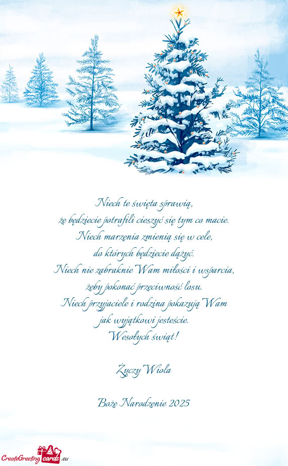 Wesołych świąt! Wiola Boże Narodzenie 2025
