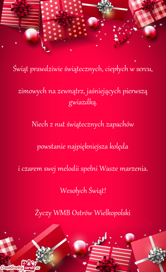 Wesołych Świąt! WMB Ostrów Wielkopolski