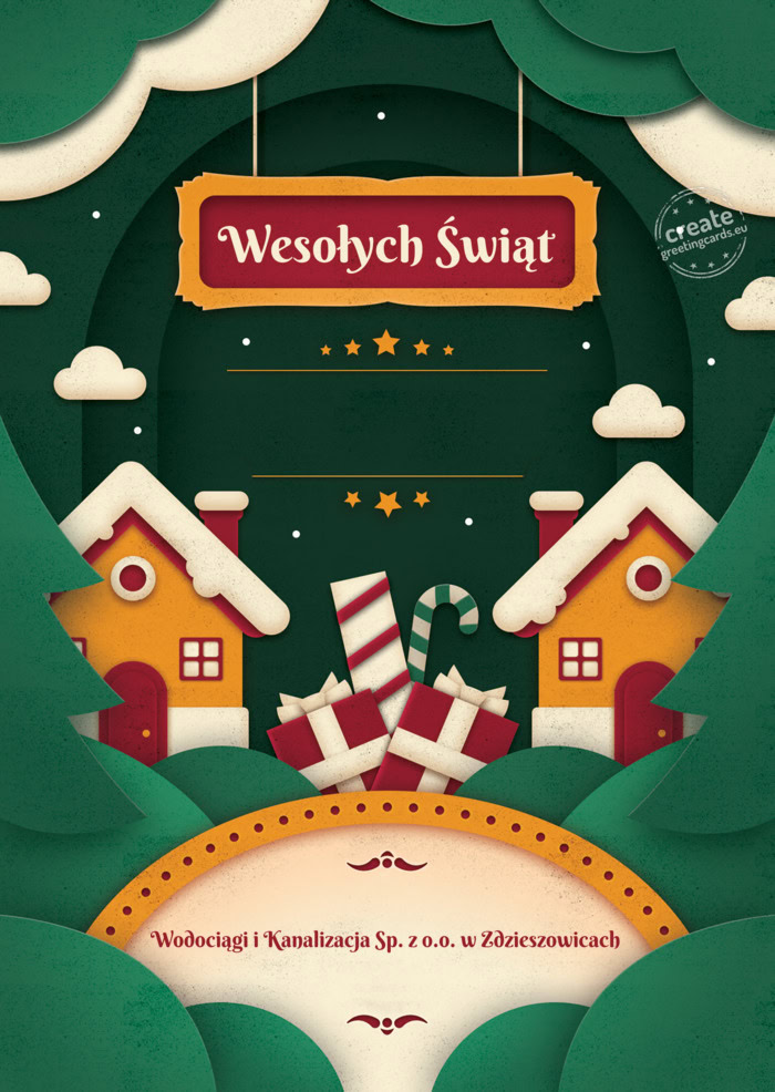 Wesołych Świąt Wodociągi i Kanalizacja Sp. z o.o. w Zdzieszowicach
